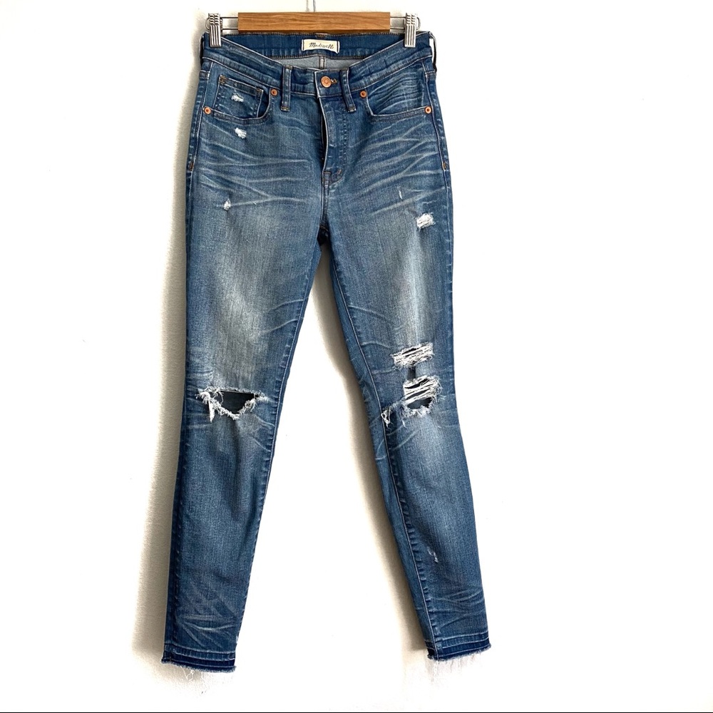 Madewell 9” High-Rise Skinny raw hem jeans